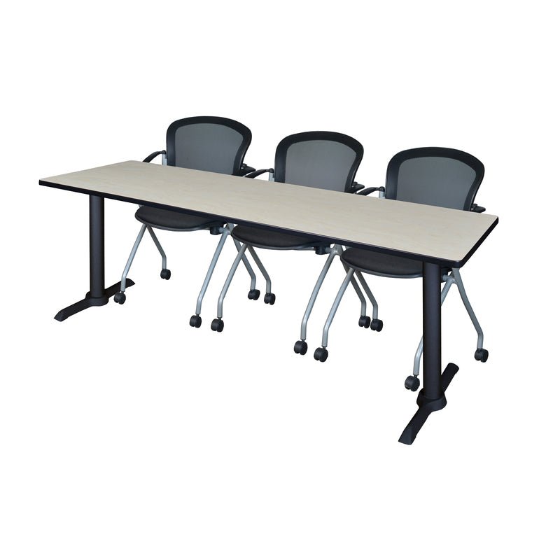 Regency Cain Executive Seminar Suite with 3 Cadence Nesting Chairs 84" x 24" x 29" (REG - MTRCT8424 - 23) - SchoolOutlet