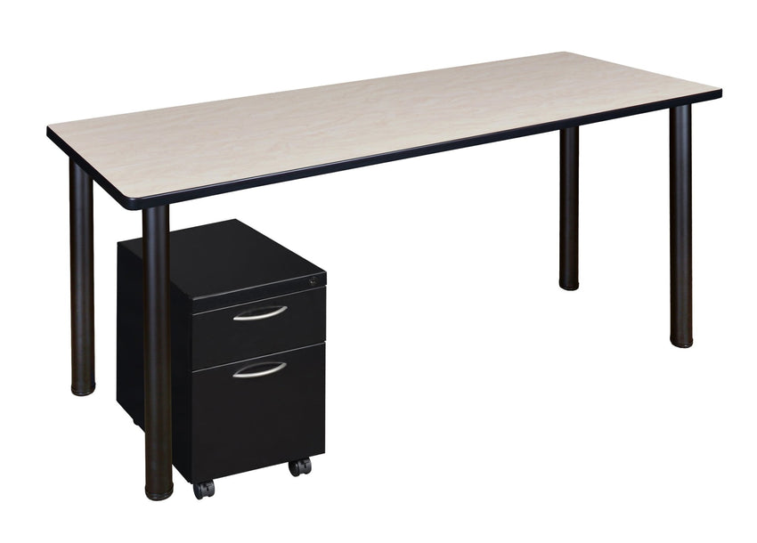 Regency Kee Office Desk Table with Mobile Pedestal Drawer (66"W x 24"D) - SchoolOutlet