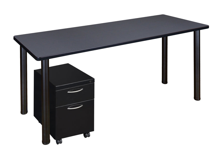 Regency Kee Office Desk Table with Mobile Pedestal Drawer (72"W x 24"D) - SchoolOutlet