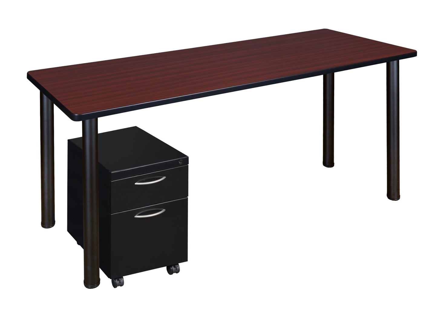 Regency Kee Office Desk Table with Mobile Pedestal Drawer (72"W x 24"D) - SchoolOutlet