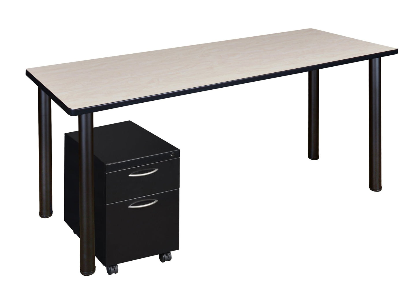 Regency Kee Office Desk Table with Mobile Pedestal Drawer (72"W x 24"D) - SchoolOutlet