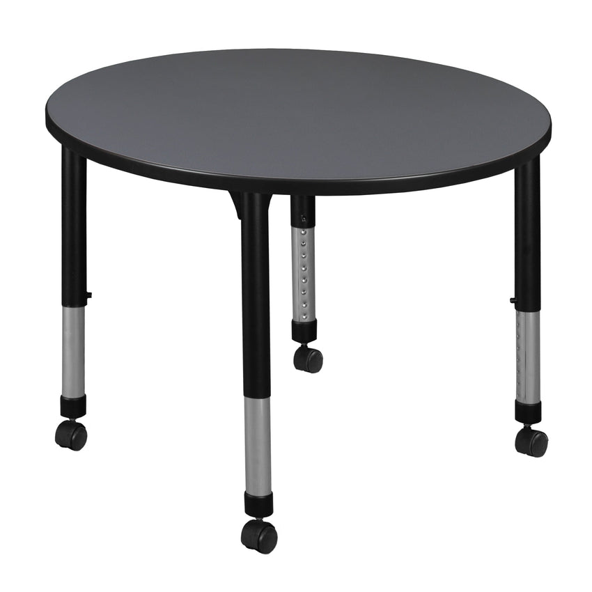 Regency Kee 36 in. Round Height Adjustable Mobile Classroom Activity Table - SchoolOutlet