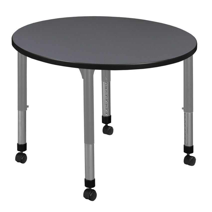 Regency Kee 36 in. Round Height Adjustable Mobile Classroom Activity Table - SchoolOutlet