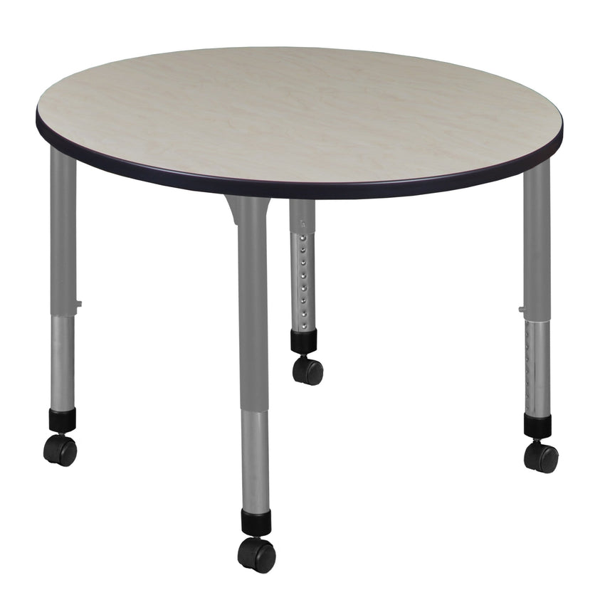 Regency Kee 36 in. Round Height Adjustable Mobile Classroom Activity Table - SchoolOutlet
