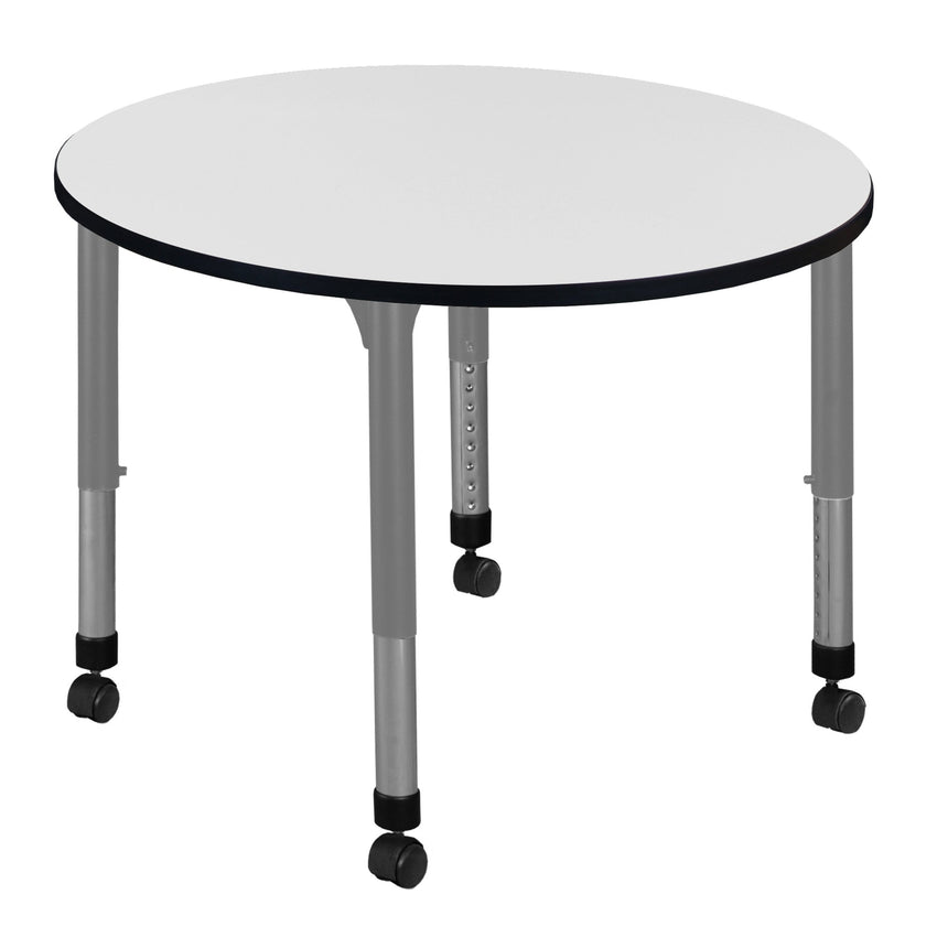 Regency Kee 36 in. Round Height Adjustable Mobile Classroom Activity Table - SchoolOutlet