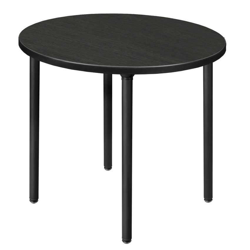Regency Kee 30 in. Small Round Breakroom Table, Black Folding Legs - SchoolOutlet
