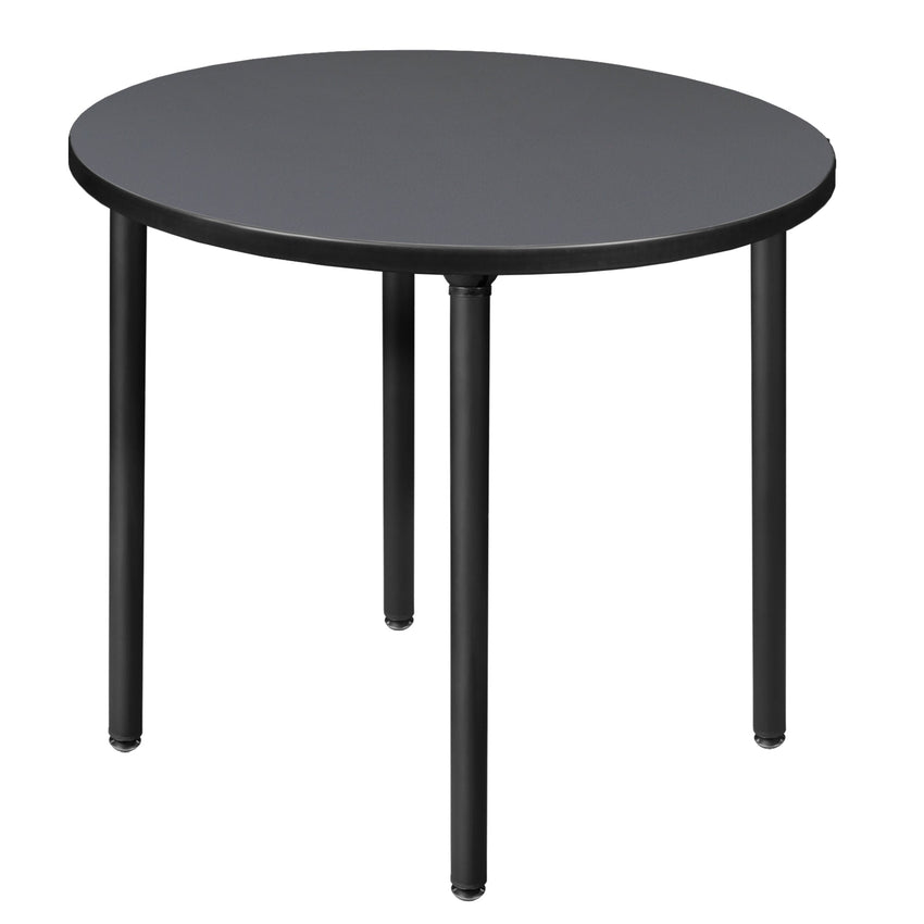 Regency Kee 30 in. Small Round Breakroom Table, Black Folding Legs - SchoolOutlet