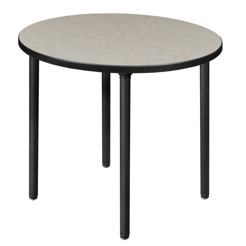 Regency Kee 30 in. Small Round Breakroom Table, Black Folding Legs - SchoolOutlet