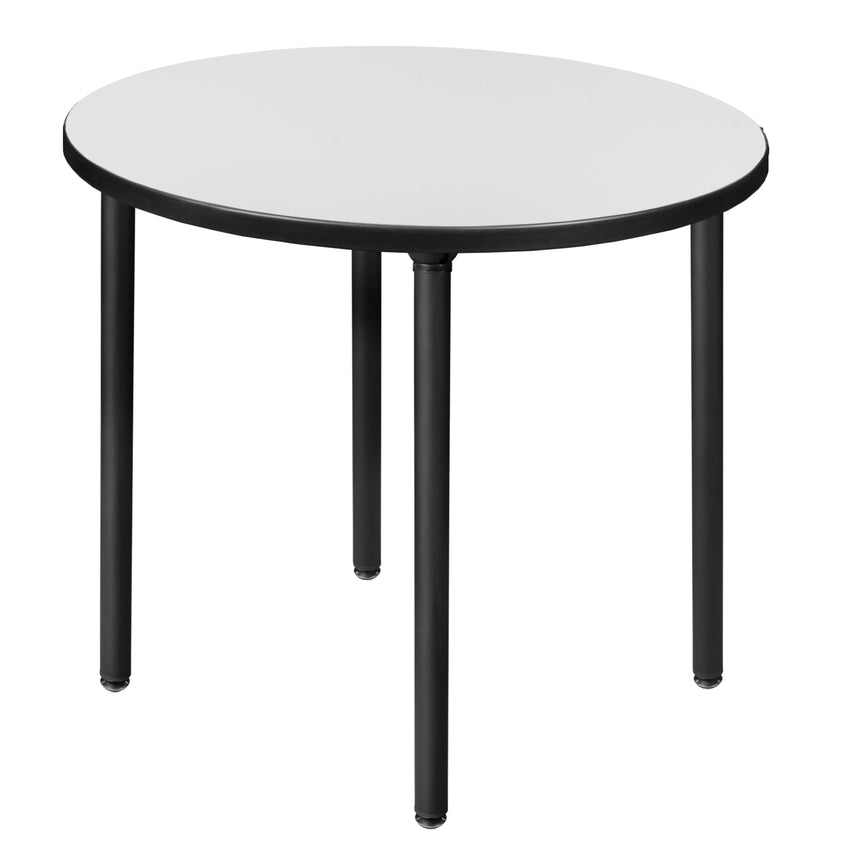 Regency Kee 30 in. Small Round Breakroom Table, Black Folding Legs - SchoolOutlet