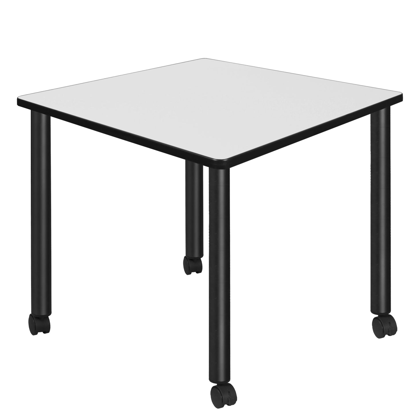 Regency Kee Medium 42 in. Square Breakroom Table, Black Mobile Legs - SchoolOutlet