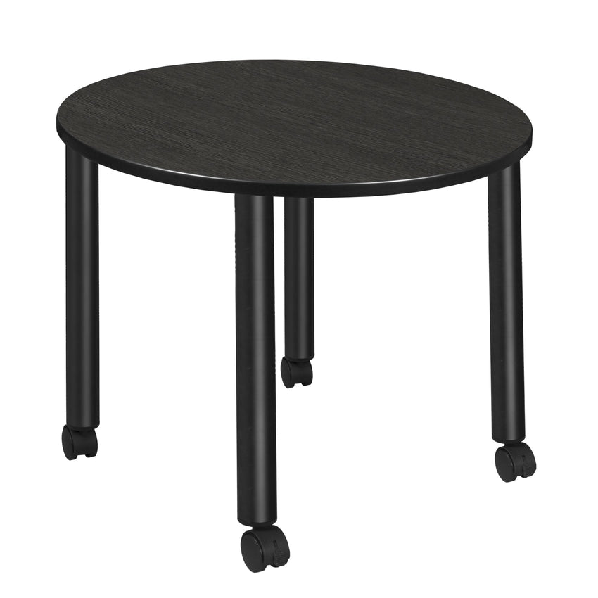 Regency Kee Medium 42 in. Round Breakroom Table, Black Mobile Legs - SchoolOutlet