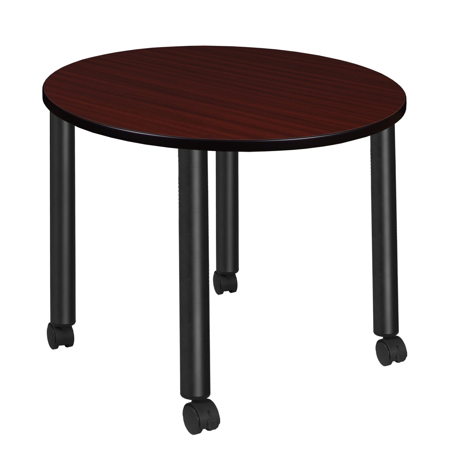 Regency Kee Medium 42 in. Round Breakroom Table, Black Mobile Legs - SchoolOutlet
