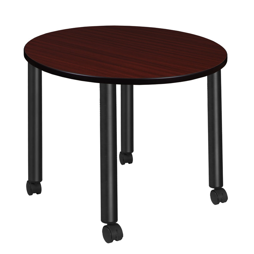 Regency Kee Medium 42 in. Round Breakroom Table, Black Mobile Legs - SchoolOutlet