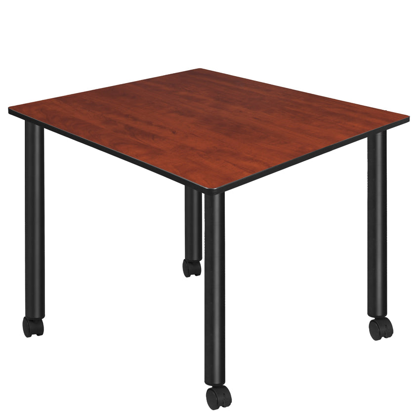 Regency Kee Large 48 in. Square Breakroom Table, Black Mobile Legs - SchoolOutlet