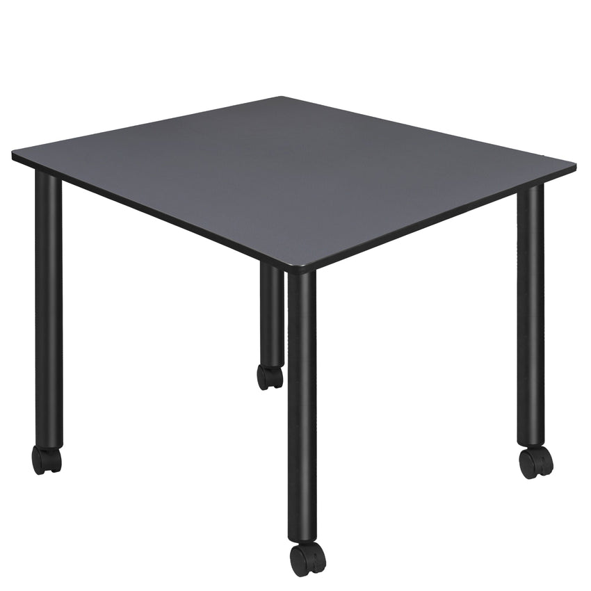 Regency Kee Large 48 in. Square Breakroom Table, Black Mobile Legs - SchoolOutlet