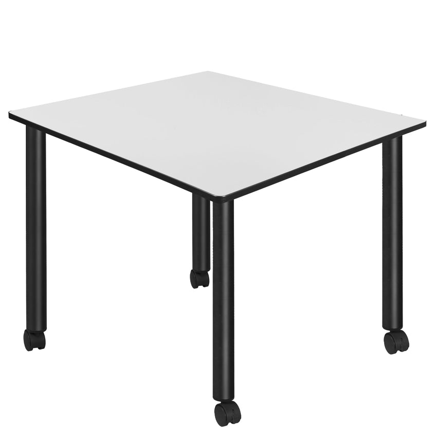 Regency Kee Large 48 in. Square Breakroom Table, Black Mobile Legs - SchoolOutlet