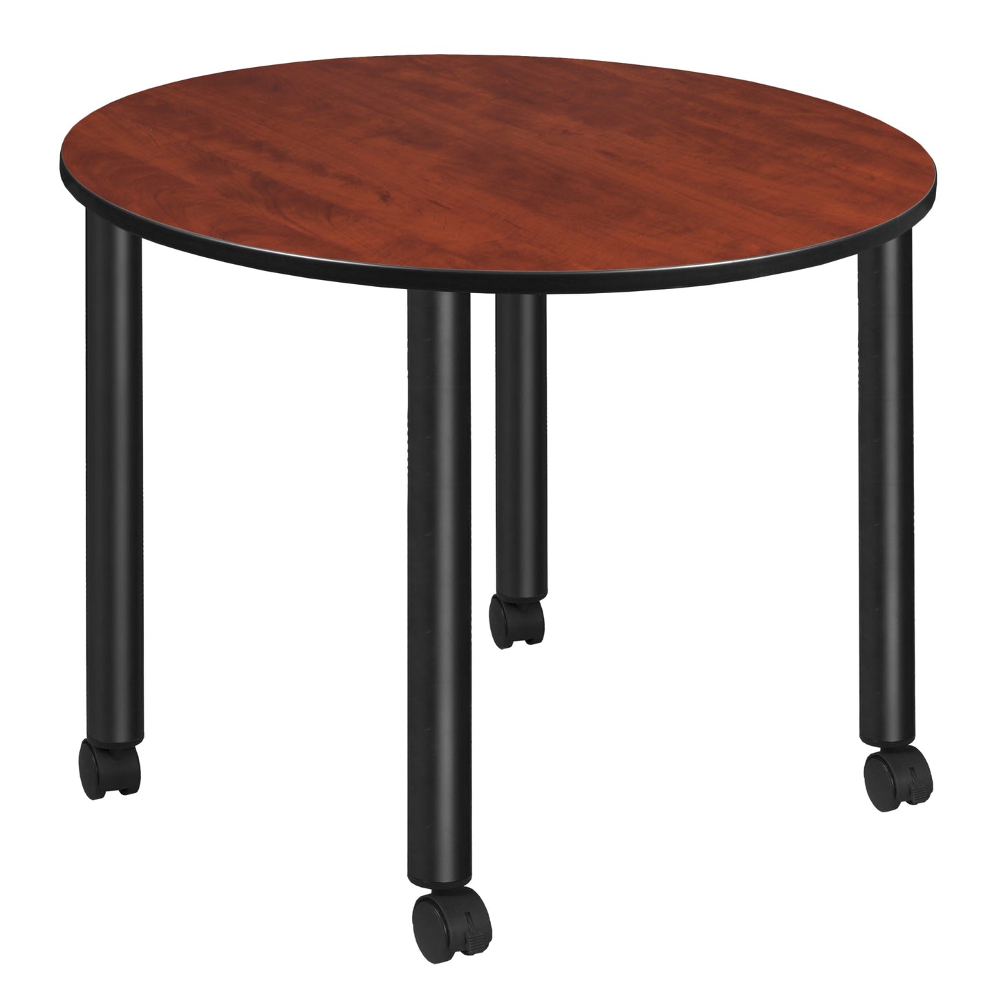 Regency Kee Large 48 in. Round Breakroom Table, Black Mobile Legs - SchoolOutlet