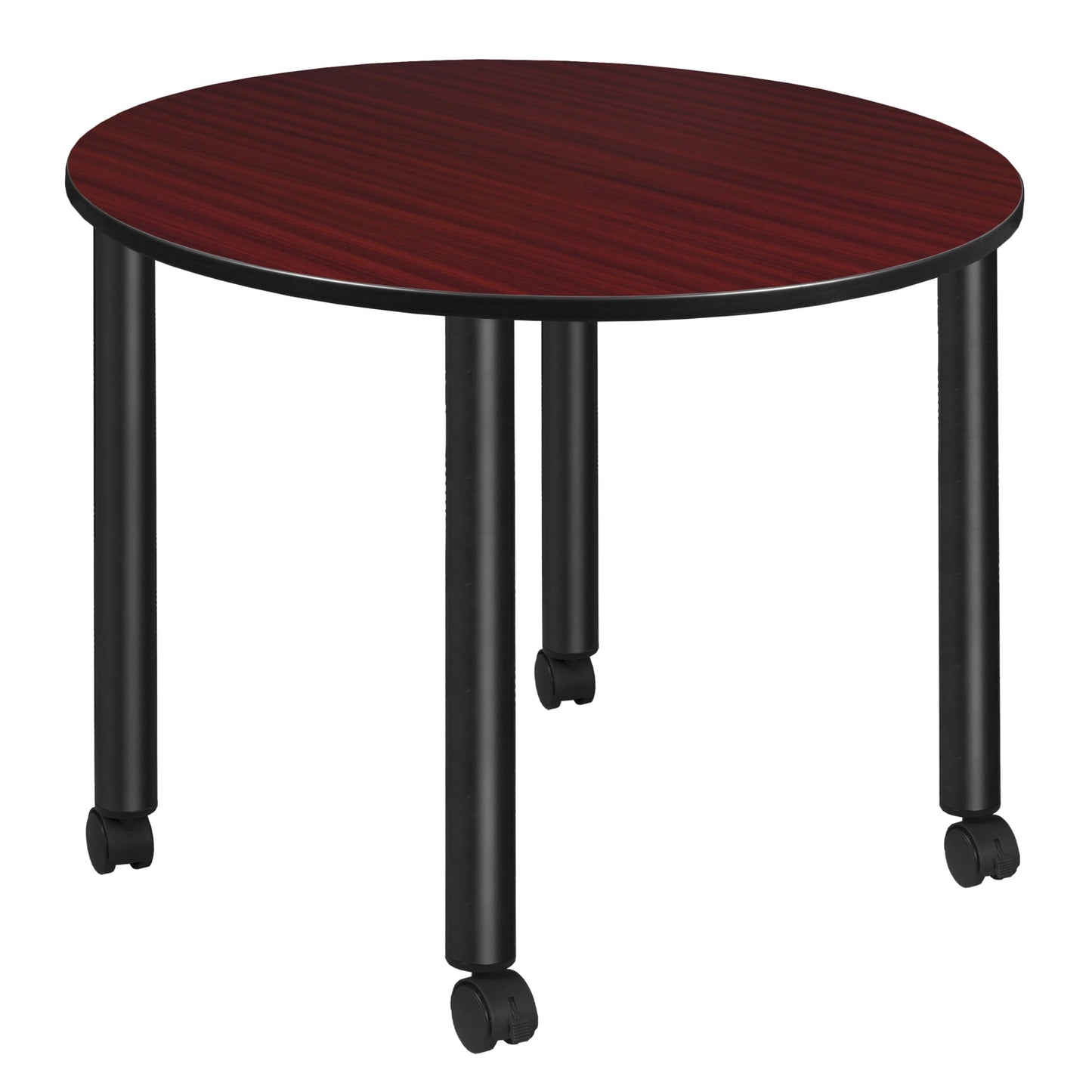 Regency Kee Large 48 in. Round Breakroom Table, Black Mobile Legs - SchoolOutlet