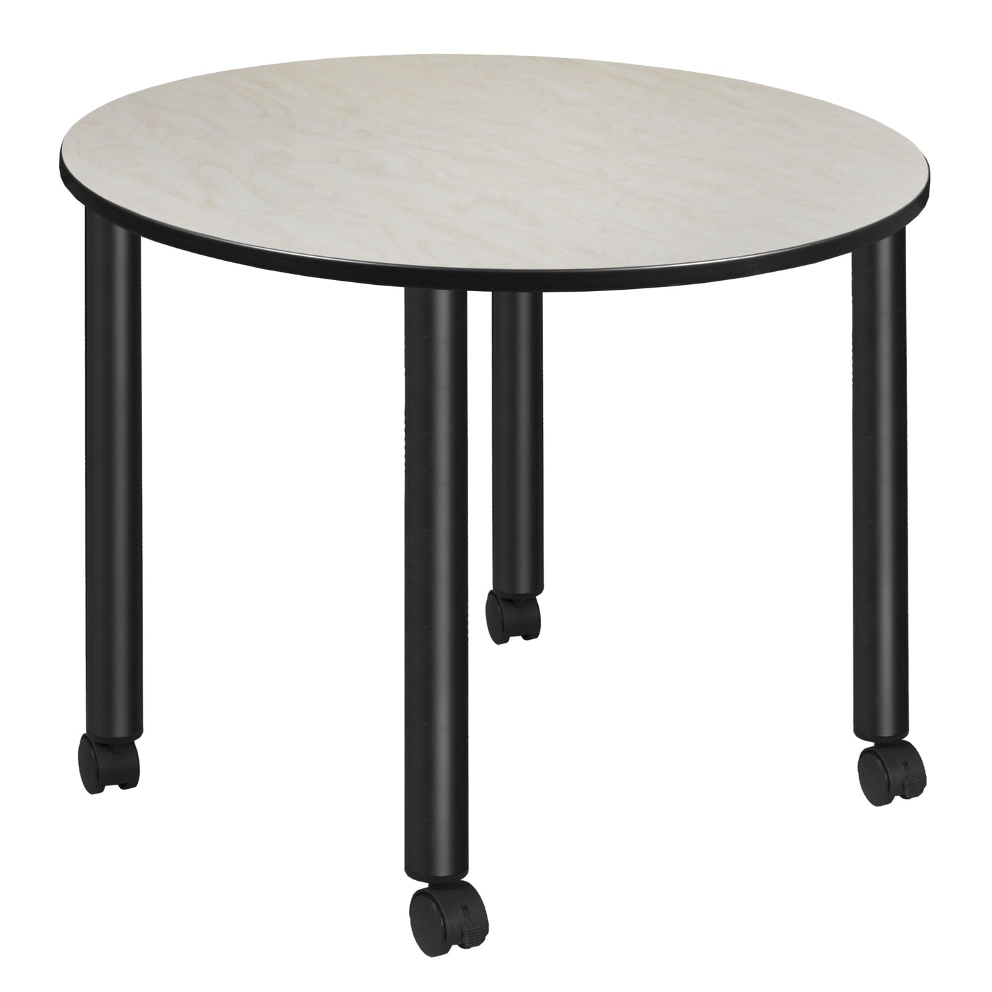 Regency Kee Large 48 in. Round Breakroom Table, Black Mobile Legs - SchoolOutlet