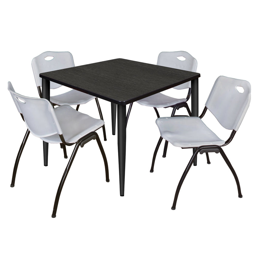Regency Kahlo 42 in. Square Breakroom Table & 4 M Stack Chairs - SchoolOutlet