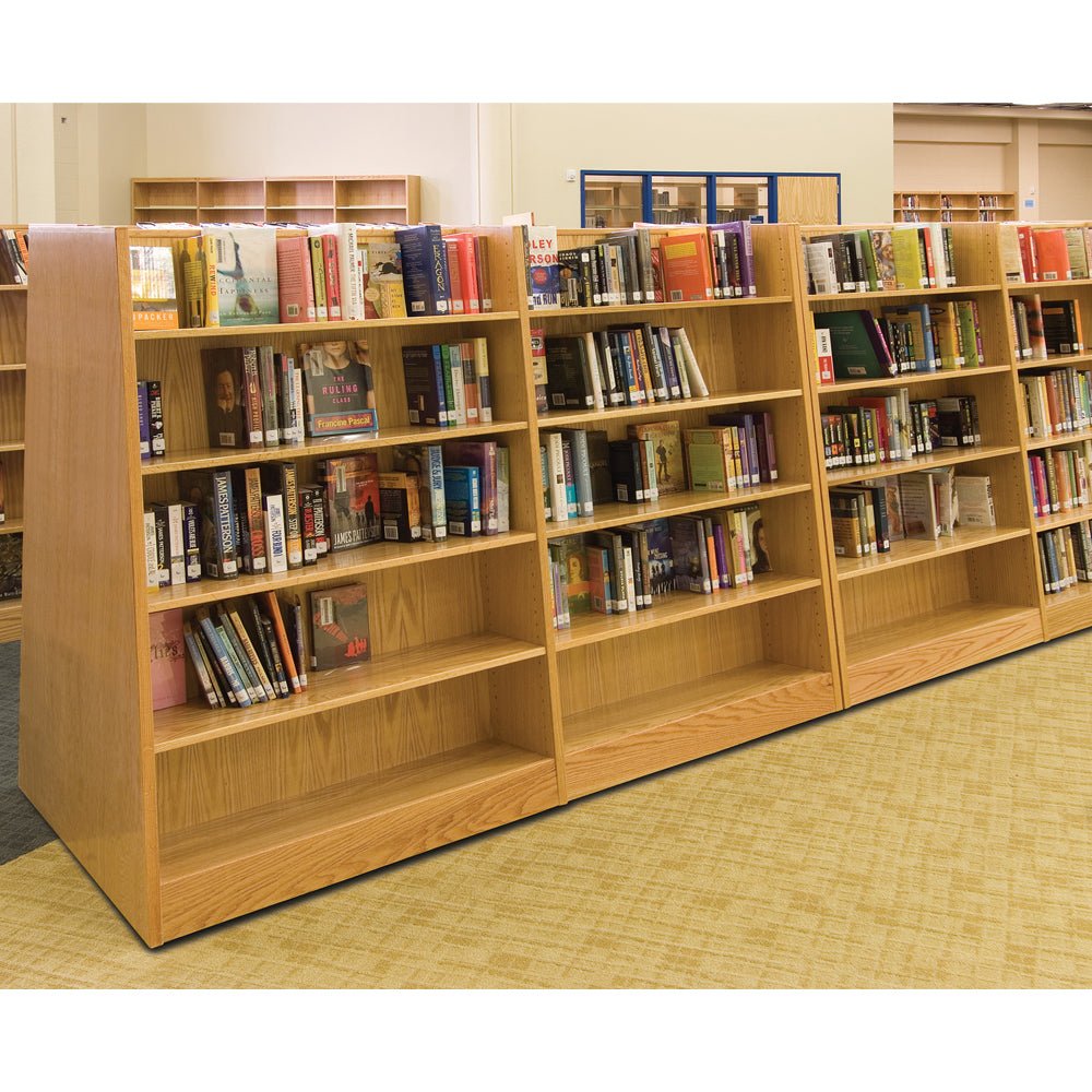 Russwood Library Furniture Stately Series Bookstore Shelving - 58"H - Single Face Bookstore Shelving - Adder 58"H x 36"W x 17"D (1BSA - 58) - SchoolOutlet