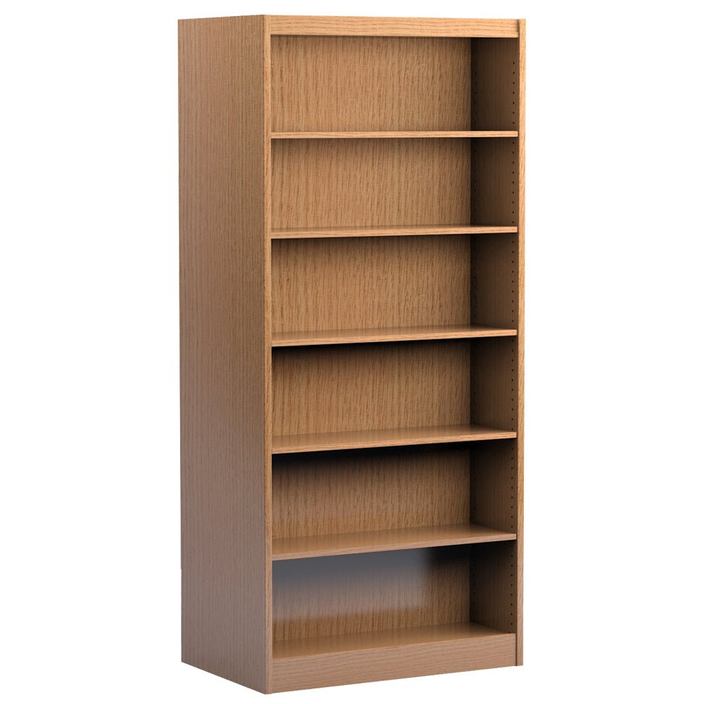 Russwood Library Furniture Stately Series Double Face Shelving - 82"H Starter Veneer Top - 82"H x 37"W x 20"D (2SS - 8220) - SchoolOutlet