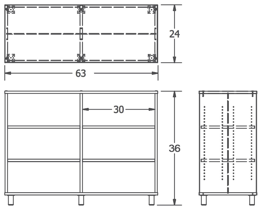 Russwood Library Furniture Envision Series Bay Shelving - 36"H Double Sided - 2 Bay - Palette style shelving (PT - 2S - 36 - 2B) - SchoolOutlet