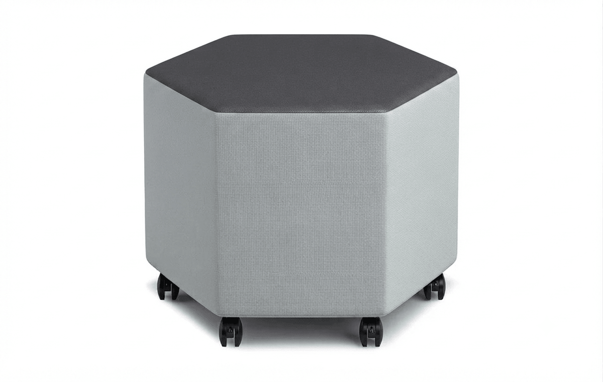 Russwood Library Furniture - Rollit Hexagon soft seat - 18"H (RUS-RL-HX18-G1) - SchoolOutlet