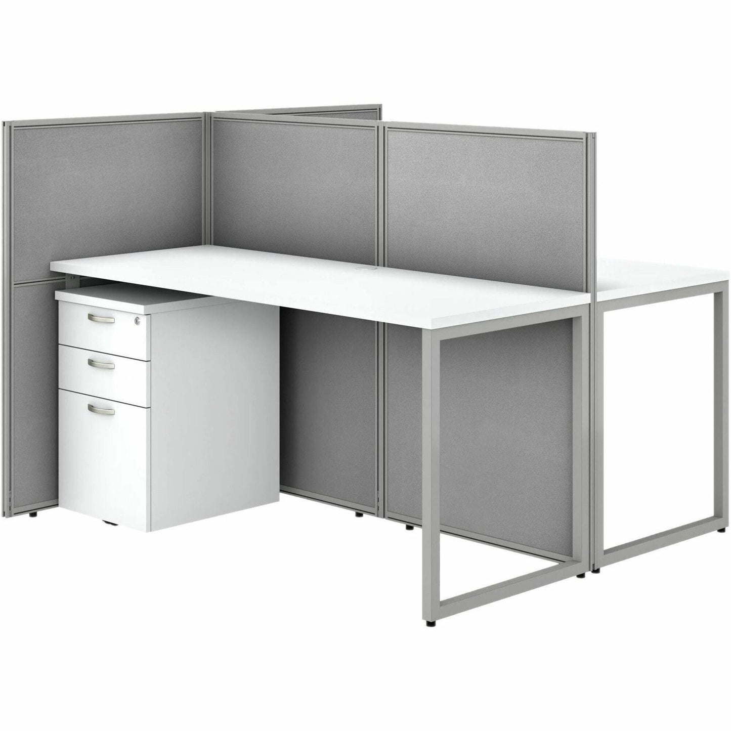 Bush Furniture 60"W 2 - Person Straight Desk Open Office with 3 - Drawer Storage and 45"H Panels (EOD460SMR03X) - SchoolOutlet
