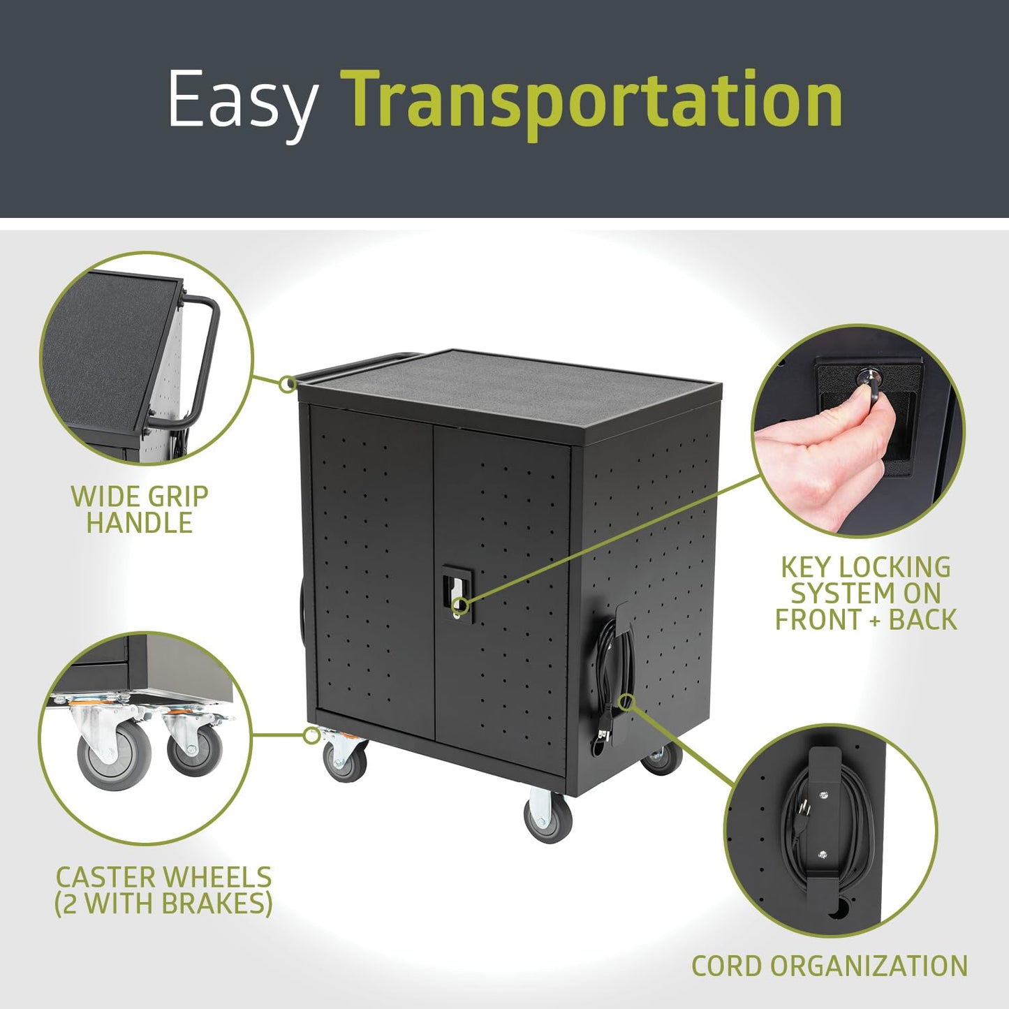Fuerza 30 Device Mobile Charging w/cord management - SchoolOutlet