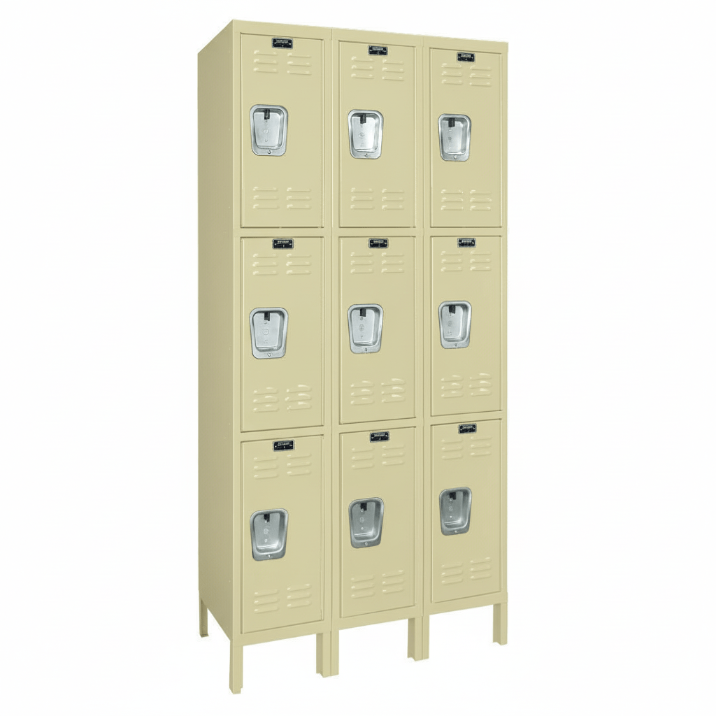 Hallowell Premium Locker: Premium Wardrobe Triple - Tier, 3 - Wide - 36"W x 15"D x 78"H (HAL - U3258 - 3) - SchoolOutlet