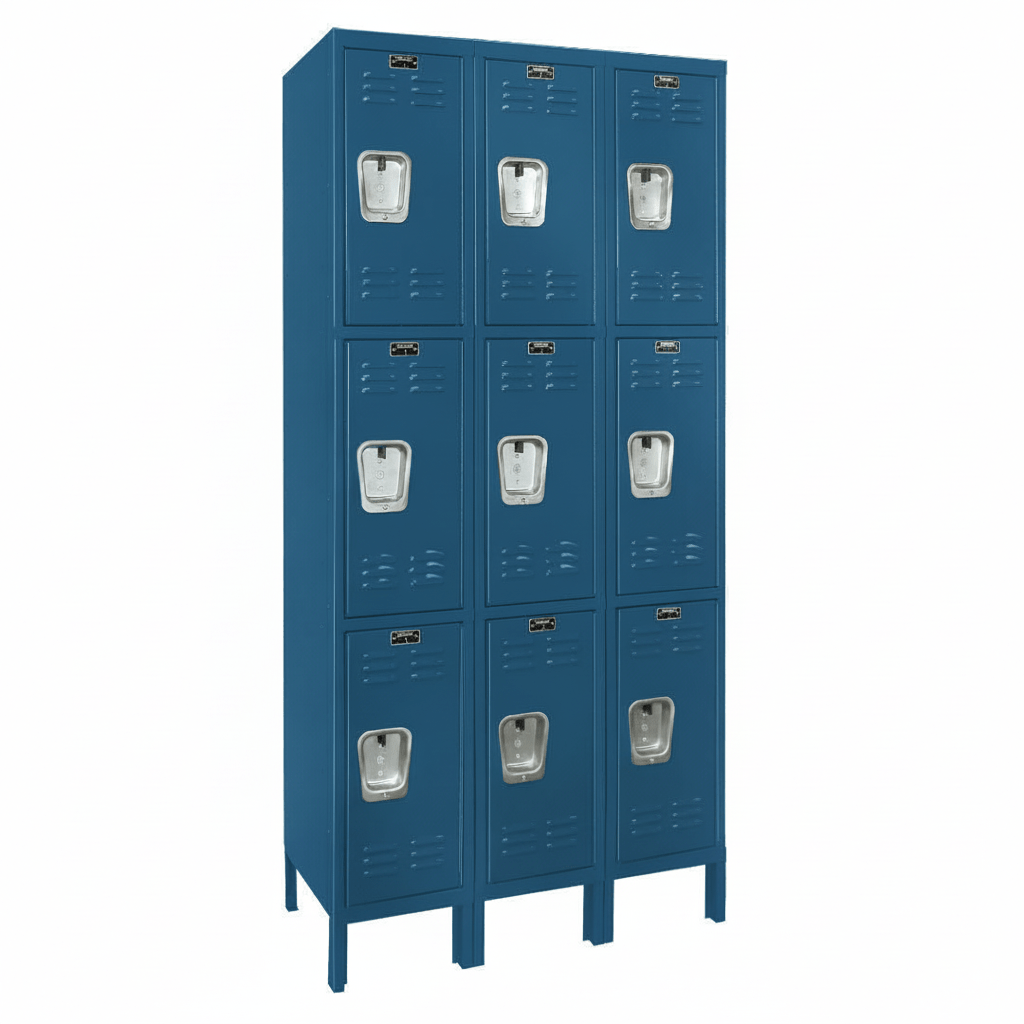 Hallowell Premium Locker: Premium Wardrobe Triple - Tier, 3 - Wide - 36"W x 15"D x 78"H (HAL - U3258 - 3) - SchoolOutlet