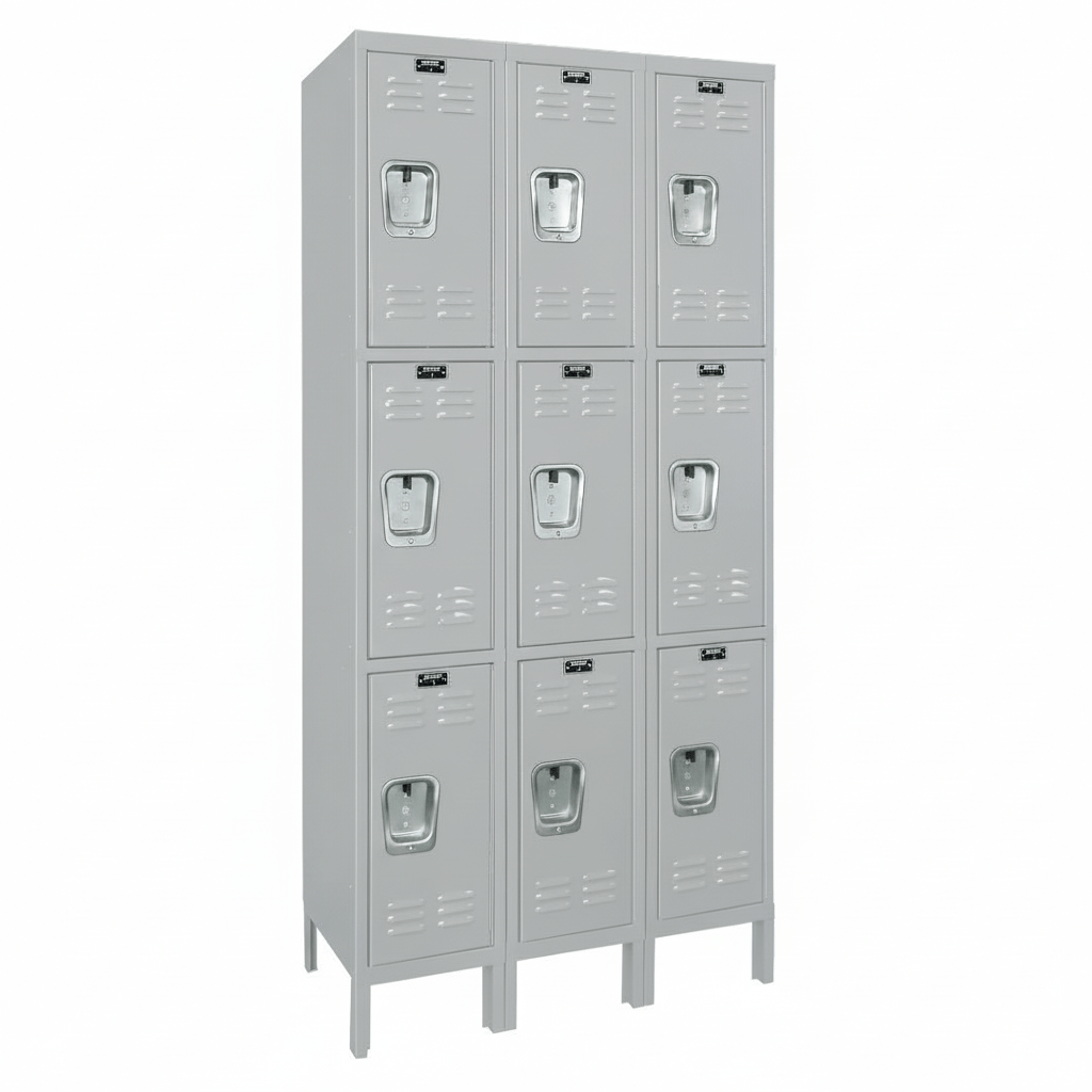 Hallowell Premium Locker: Premium Wardrobe Triple - Tier, 3 - Wide - 36"W x 15"D x 78"H (HAL - U3258 - 3) - SchoolOutlet