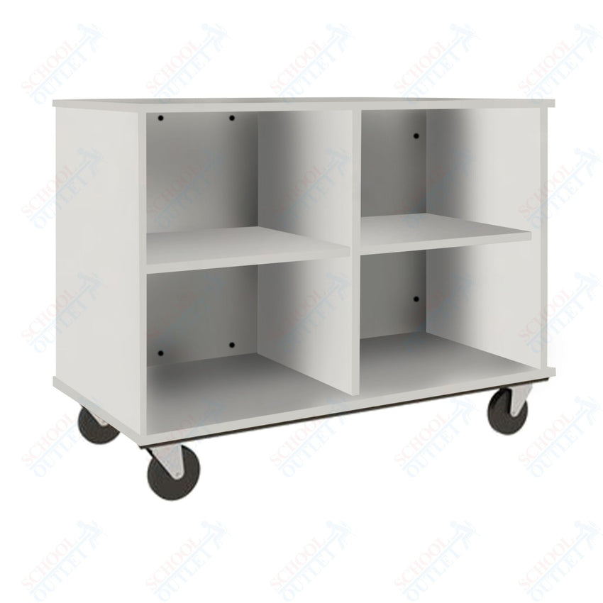 36" Tall Assembled Mobile Four Compartments Open Divided Storage Cabinet (80138 Z36) - SchoolOutlet