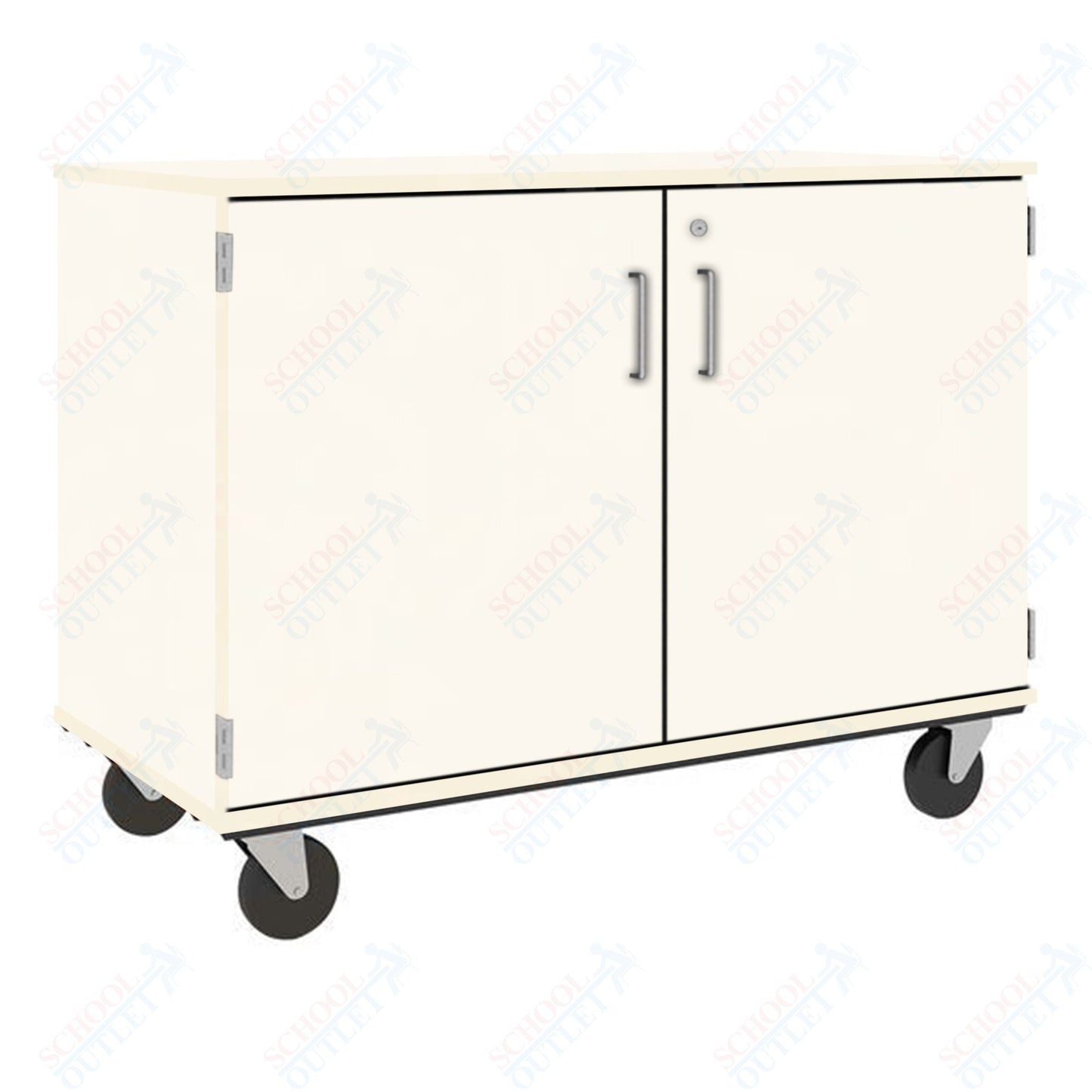 36" Assembled Mobile Cubbie Storage Cart with Locking Doors (80240 F36) - SchoolOutlet