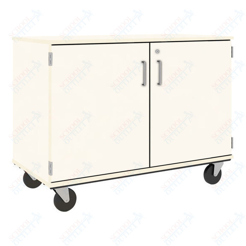 36" Assembled Mobile Cubbie Storage Cart with Locking Doors (80240 F36) - SchoolOutlet
