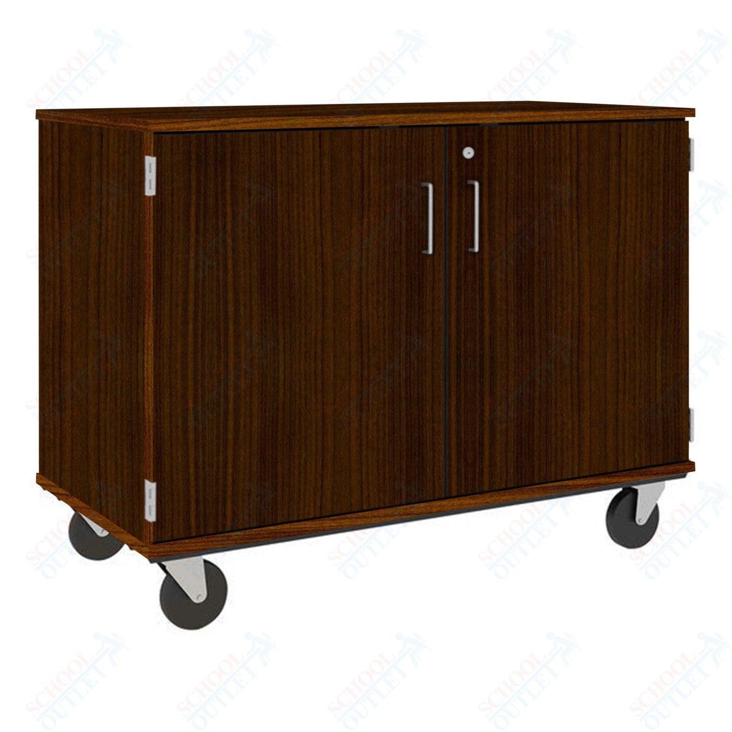 36" Assembled Mobile Cubbie Storage Cart with Locking Doors (80240 F36) - SchoolOutlet