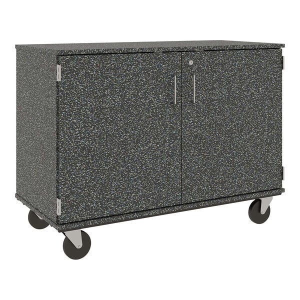 36" Assembled Mobile Cubbie Storage Cart with Locking Doors (80240 F36) - SchoolOutlet
