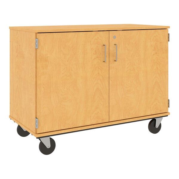 36" Assembled Mobile Cubbie Storage Cart with Locking Doors (80240 F36) - SchoolOutlet