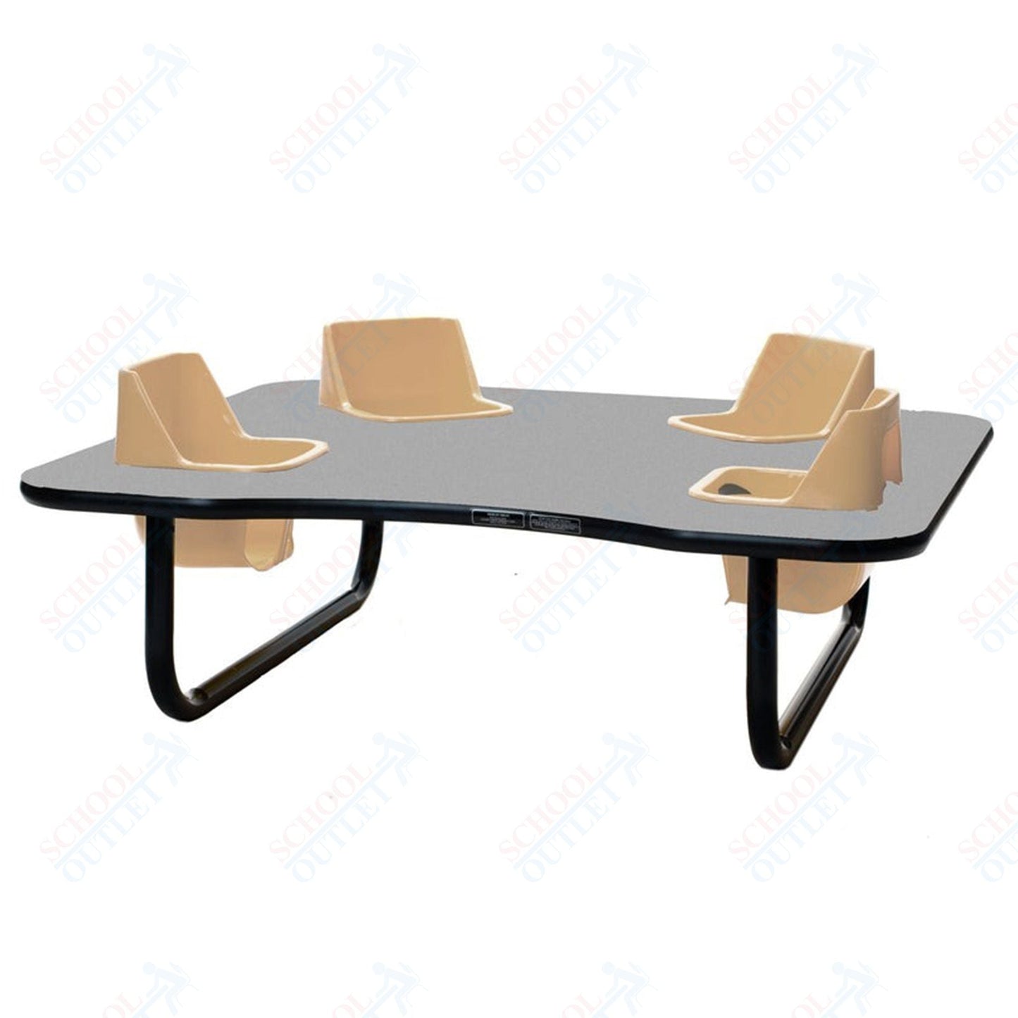 Four - Seat Kidney Toddler Table - Space Saver (14" H) (Toddler Tables TOD - TT414SS) - SchoolOutlet