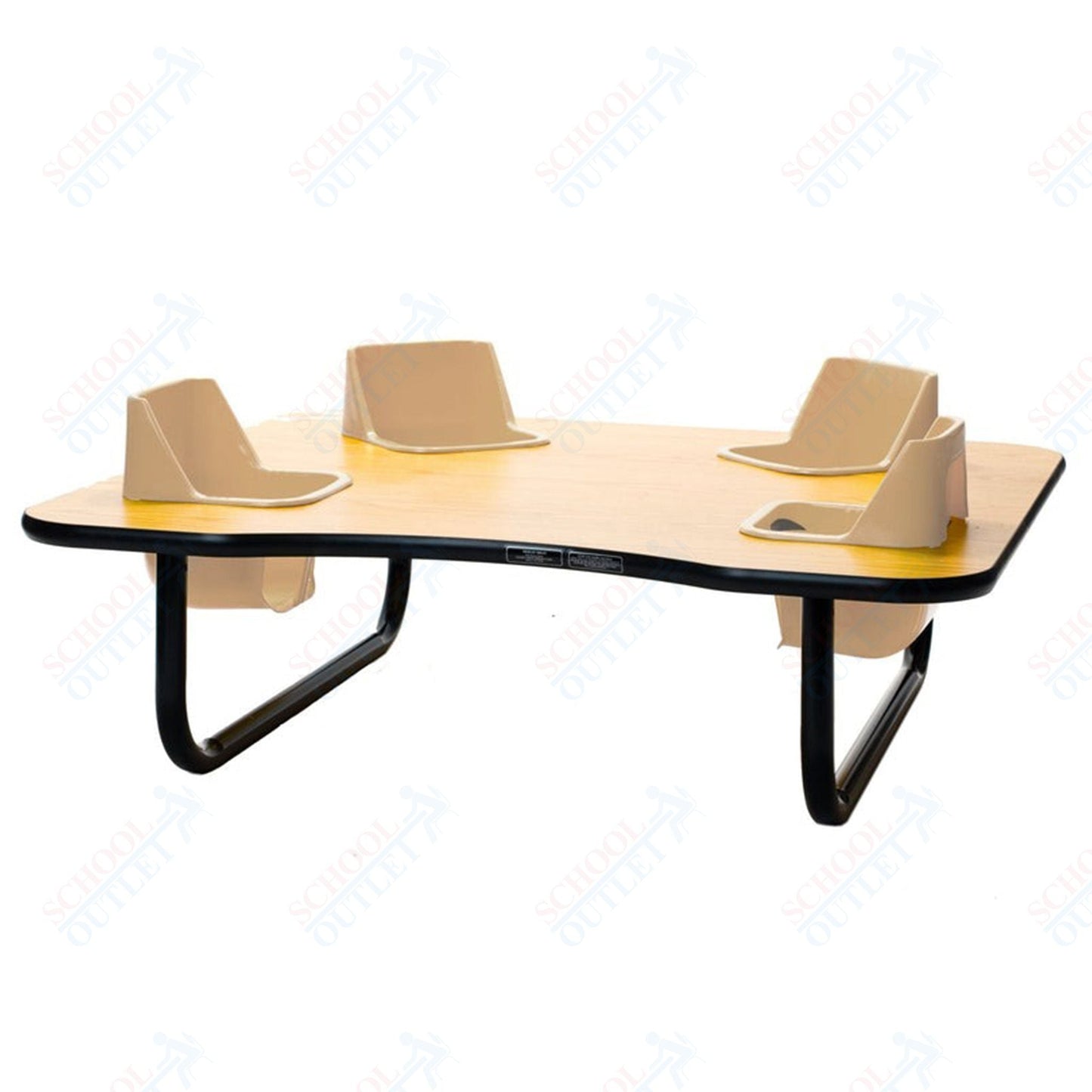 Four - Seat Kidney Toddler Table - Space Saver (14" H) (Toddler Tables TOD - TT414SS) - SchoolOutlet