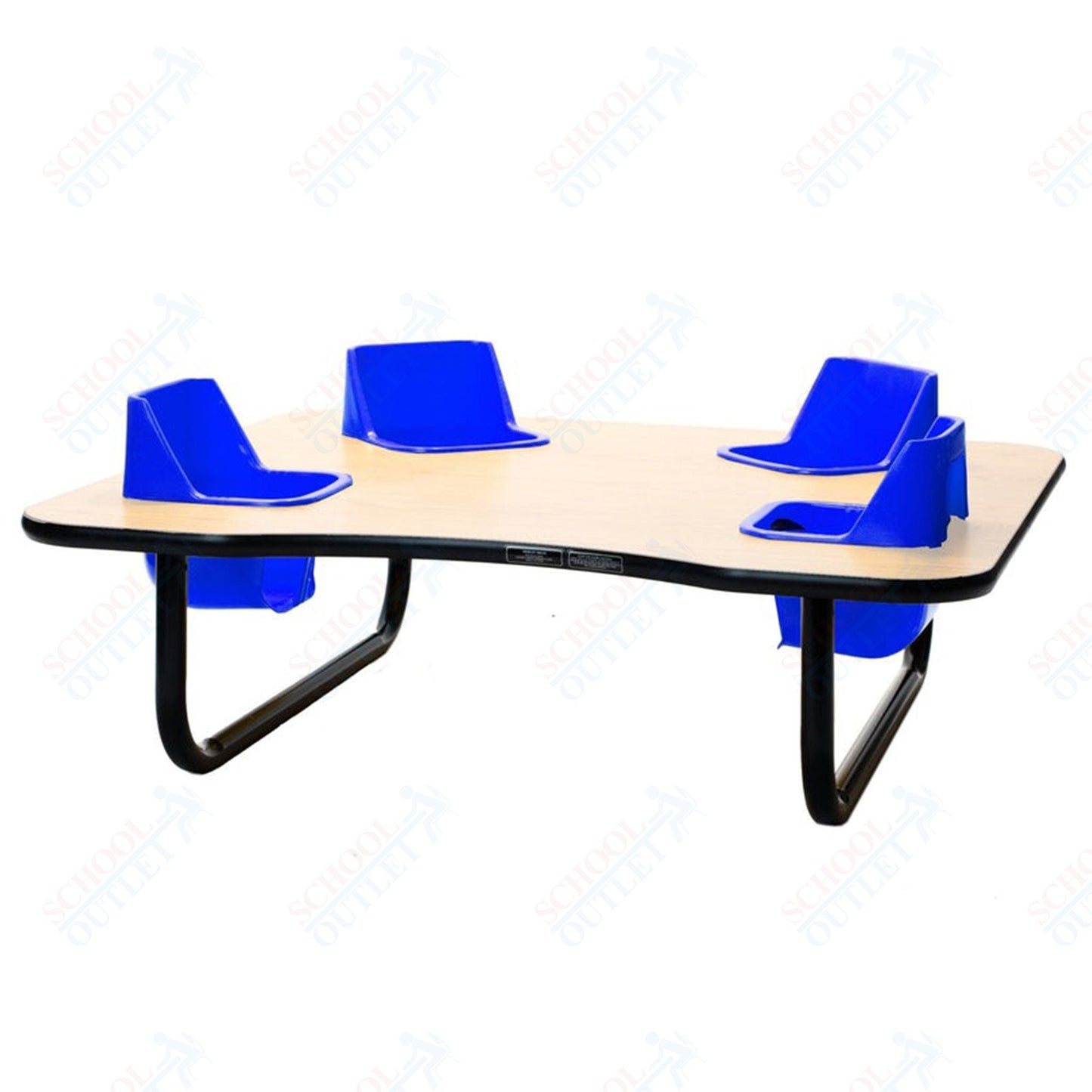 Four - Seat Kidney Toddler Table - Space Saver (14" H) (Toddler Tables TOD - TT414SS) - SchoolOutlet
