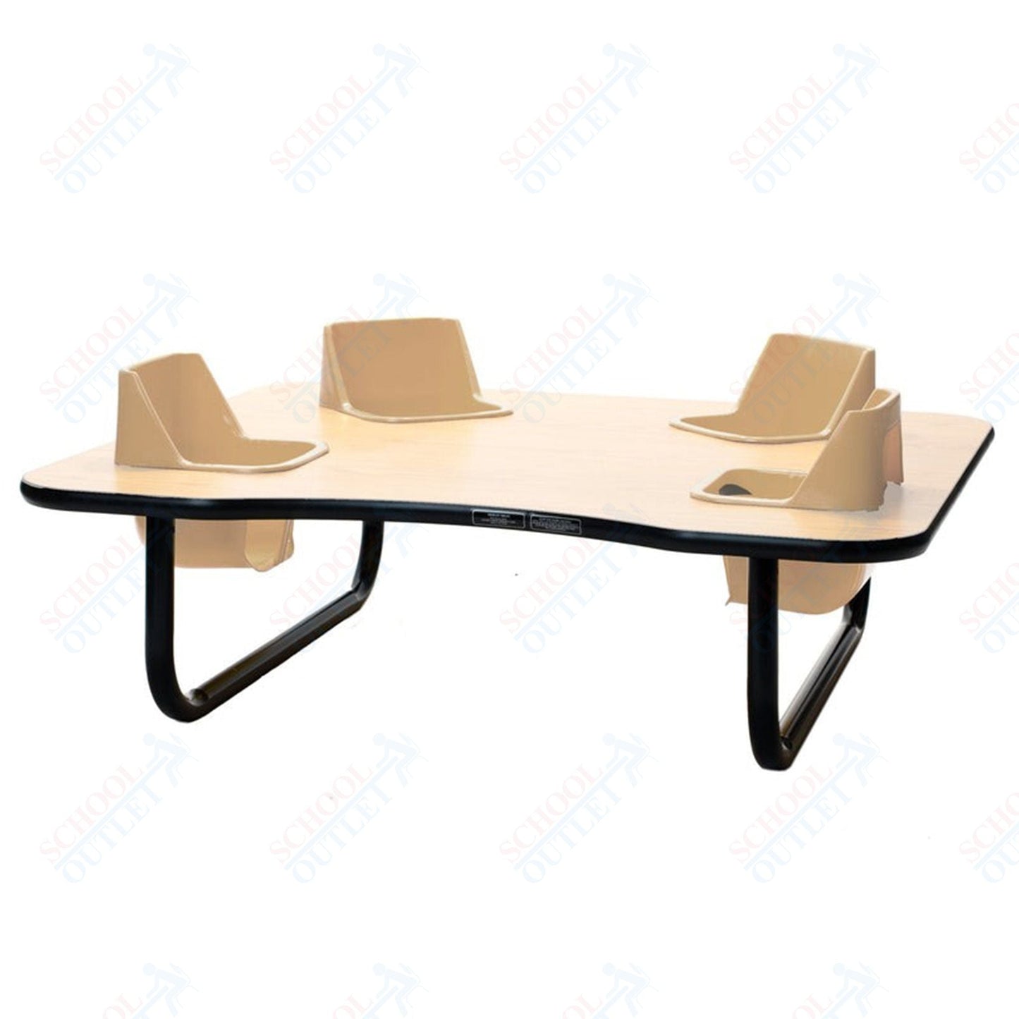 Four - Seat Kidney Toddler Table - Space Saver (14" H) (Toddler Tables TOD - TT414SS) - SchoolOutlet