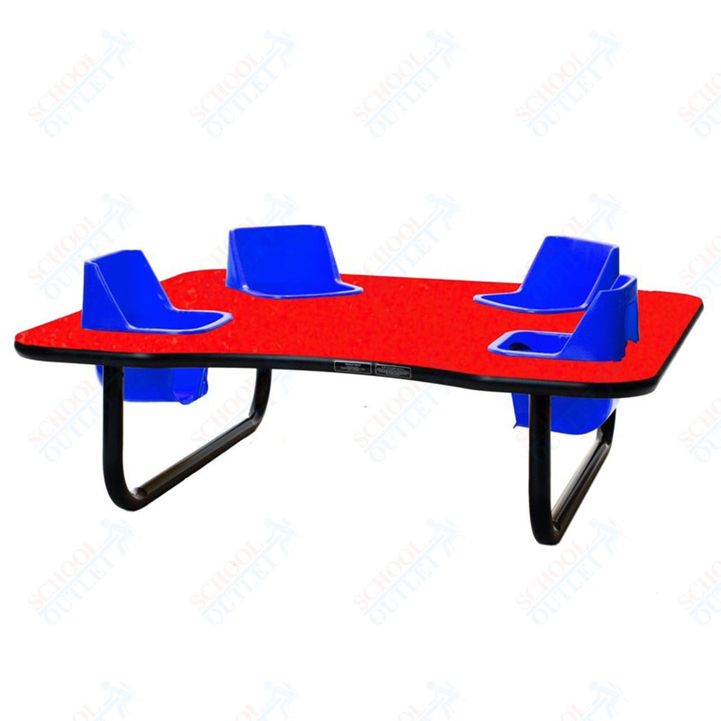 Four - Seat Kidney Toddler Table - Space Saver (14" H) (Toddler Tables TOD - TT414SS) - SchoolOutlet