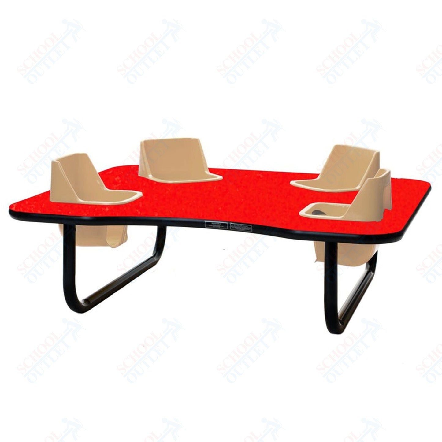 Four - Seat Kidney Toddler Table - Space Saver (14" H) (Toddler Tables TOD - TT414SS) - SchoolOutlet
