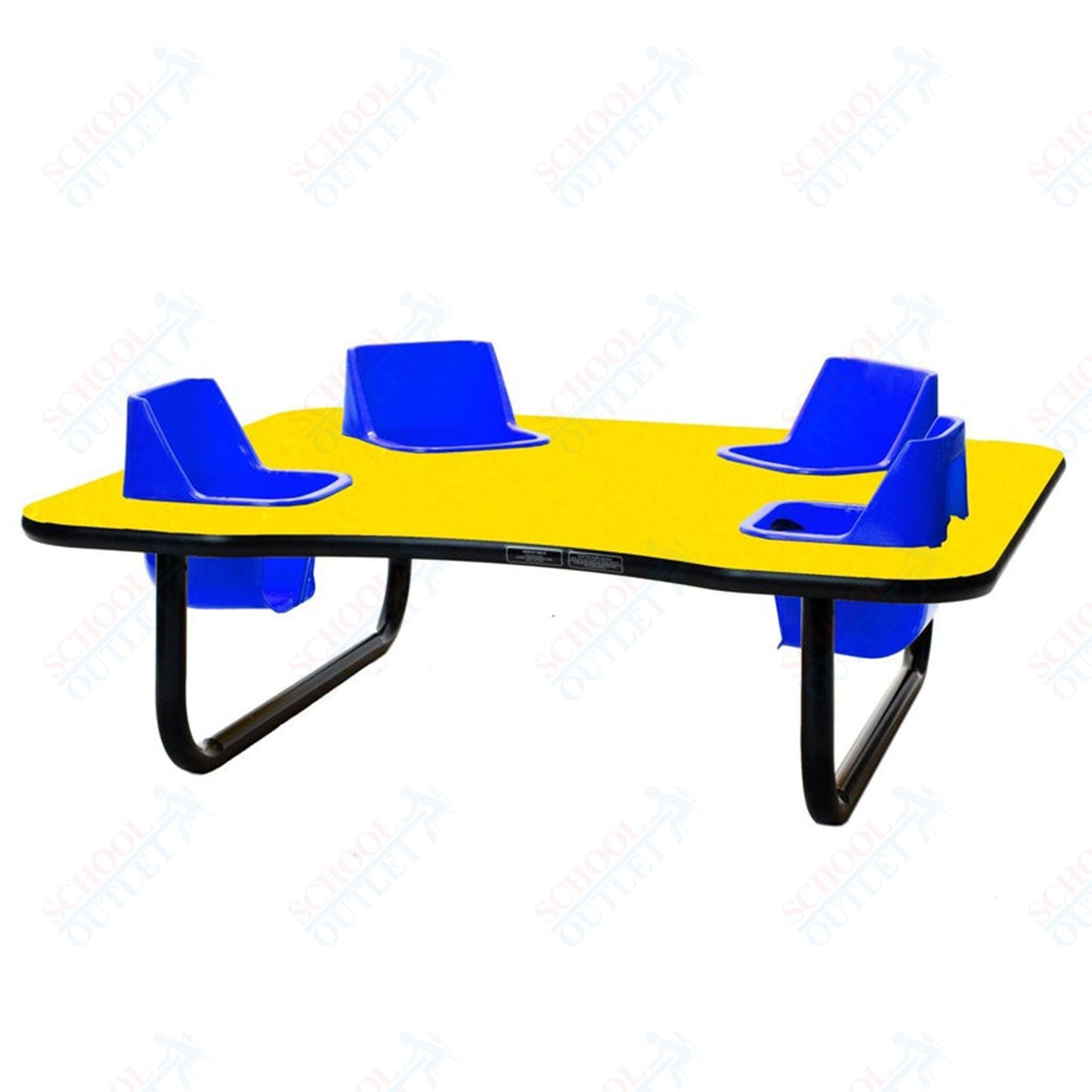 Four - Seat Kidney Toddler Table - Space Saver (14" H) (Toddler Tables TOD - TT414SS) - SchoolOutlet