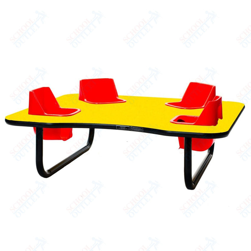 Four - Seat Kidney Toddler Table - Space Saver (14" H) (Toddler Tables TOD - TT414SS) - SchoolOutlet