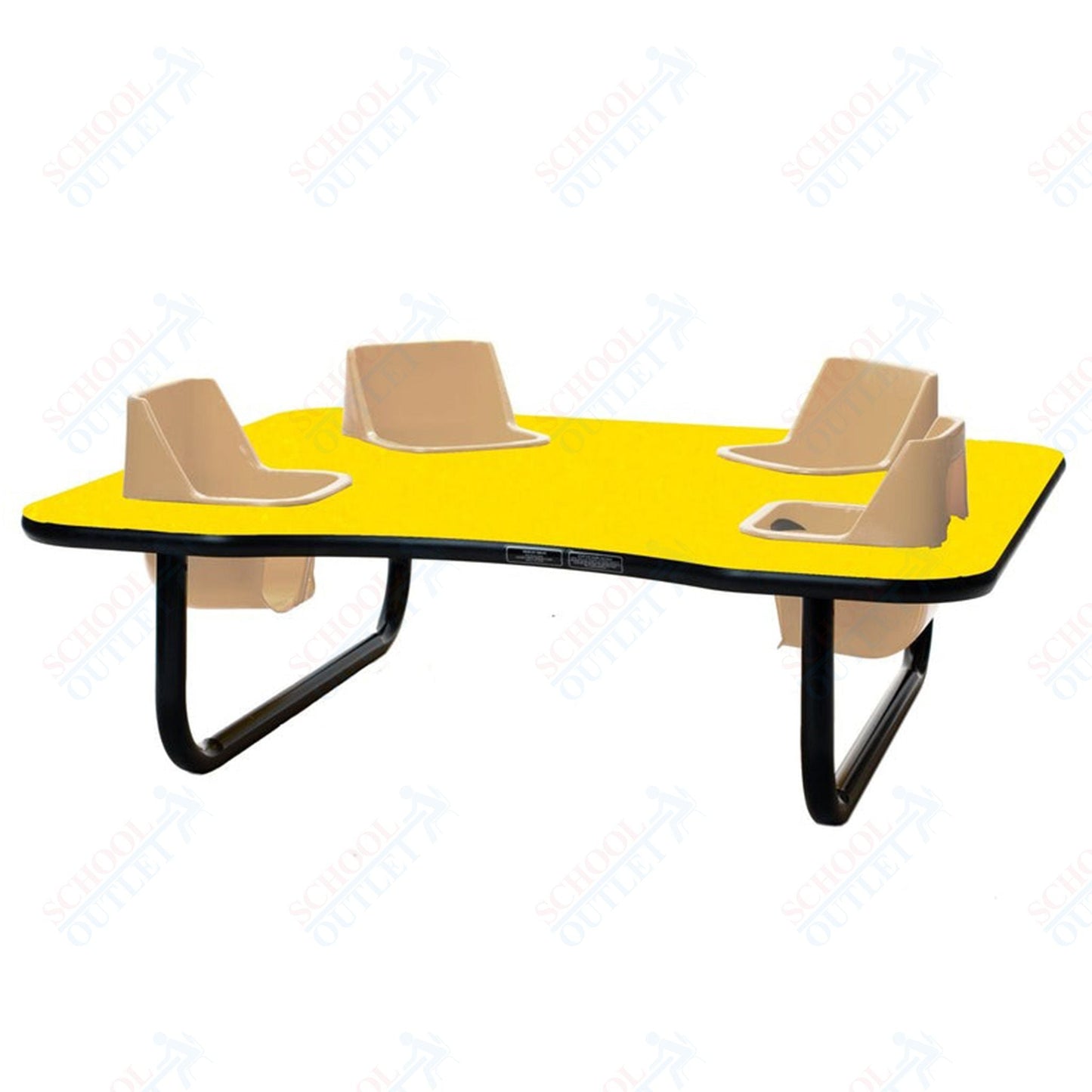 Four - Seat Kidney Toddler Table - Space Saver (14" H) (Toddler Tables TOD - TT414SS) - SchoolOutlet