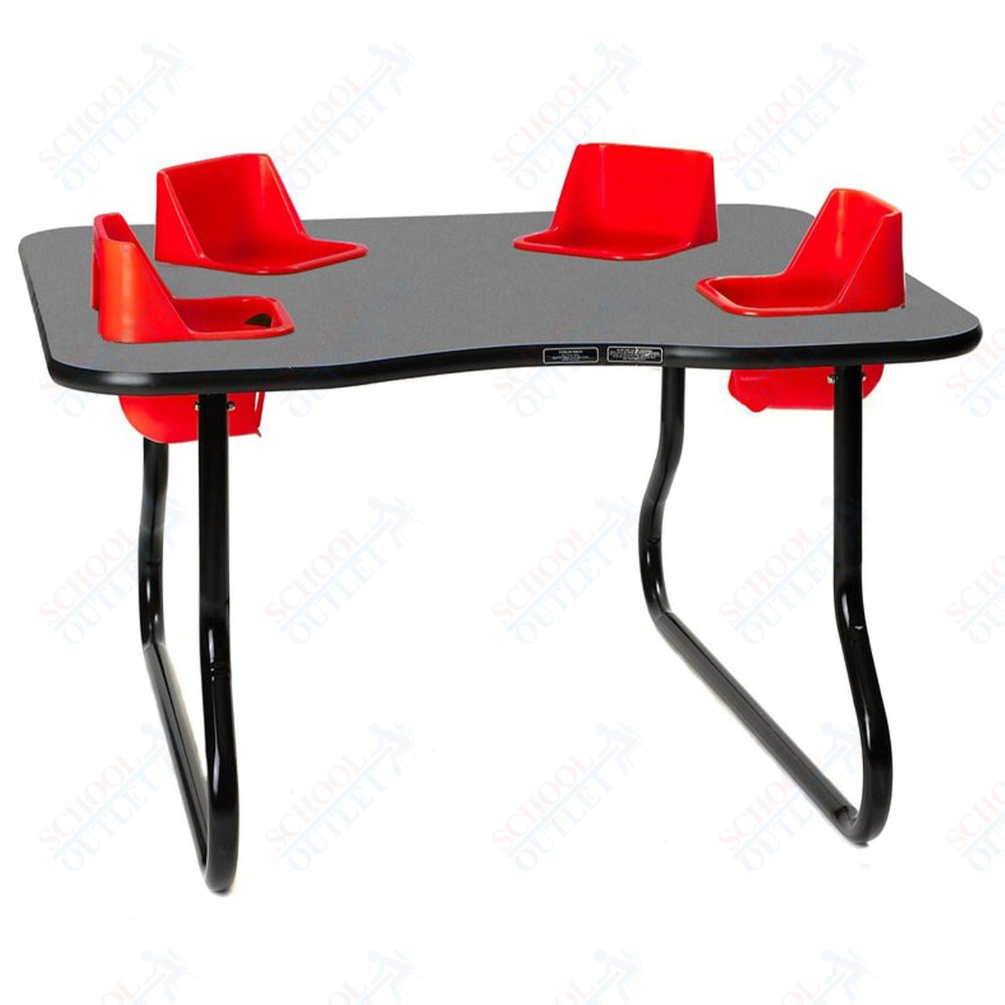 Four - Seat Kidney Toddler Table - Space Saver (27" H) (Toddler Tables TOD - TT427SS) - SchoolOutlet