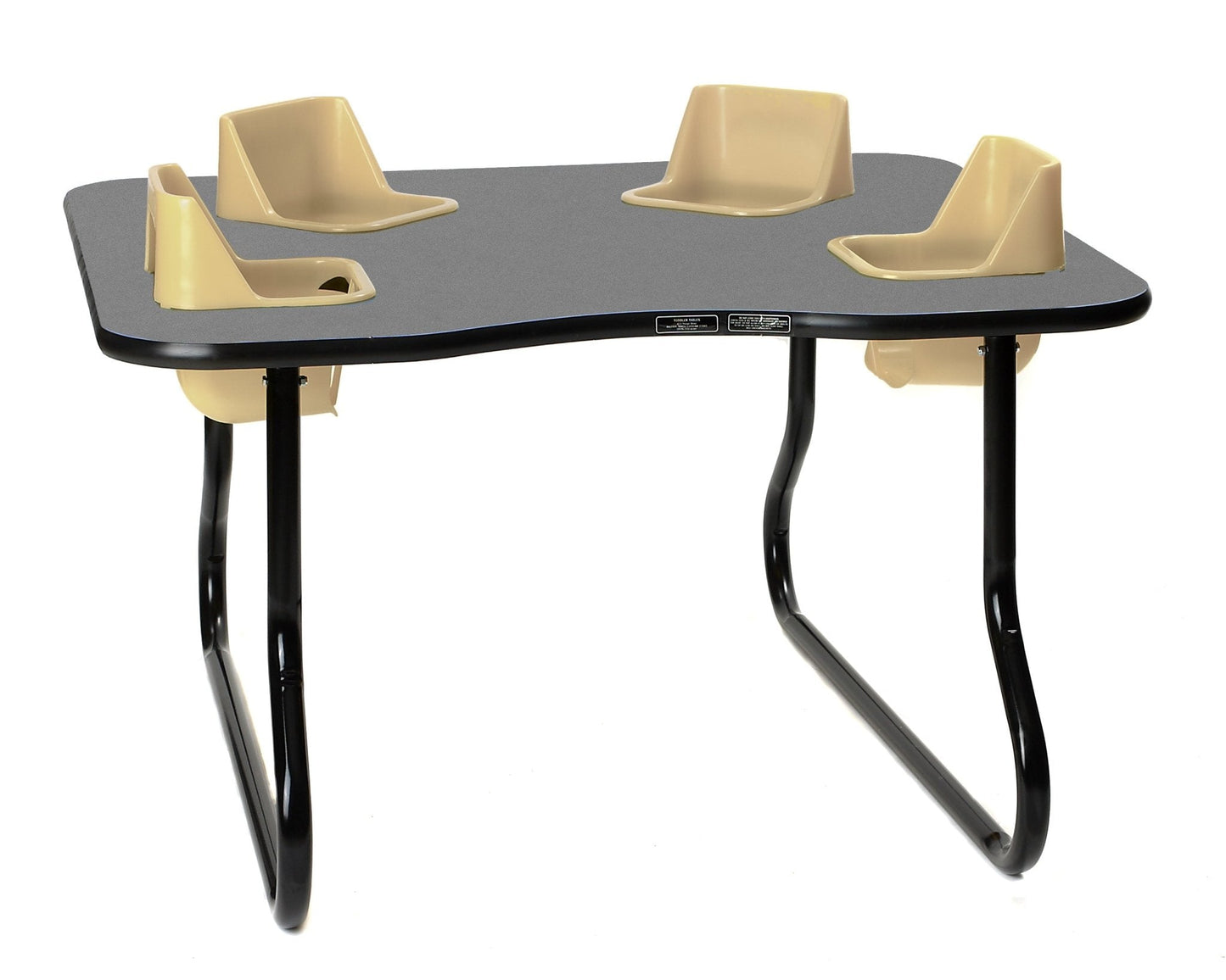 Four-Seat Kidney Toddler Table - Space Saver (27" H) (Toddler Tables TOD-TT427SS)